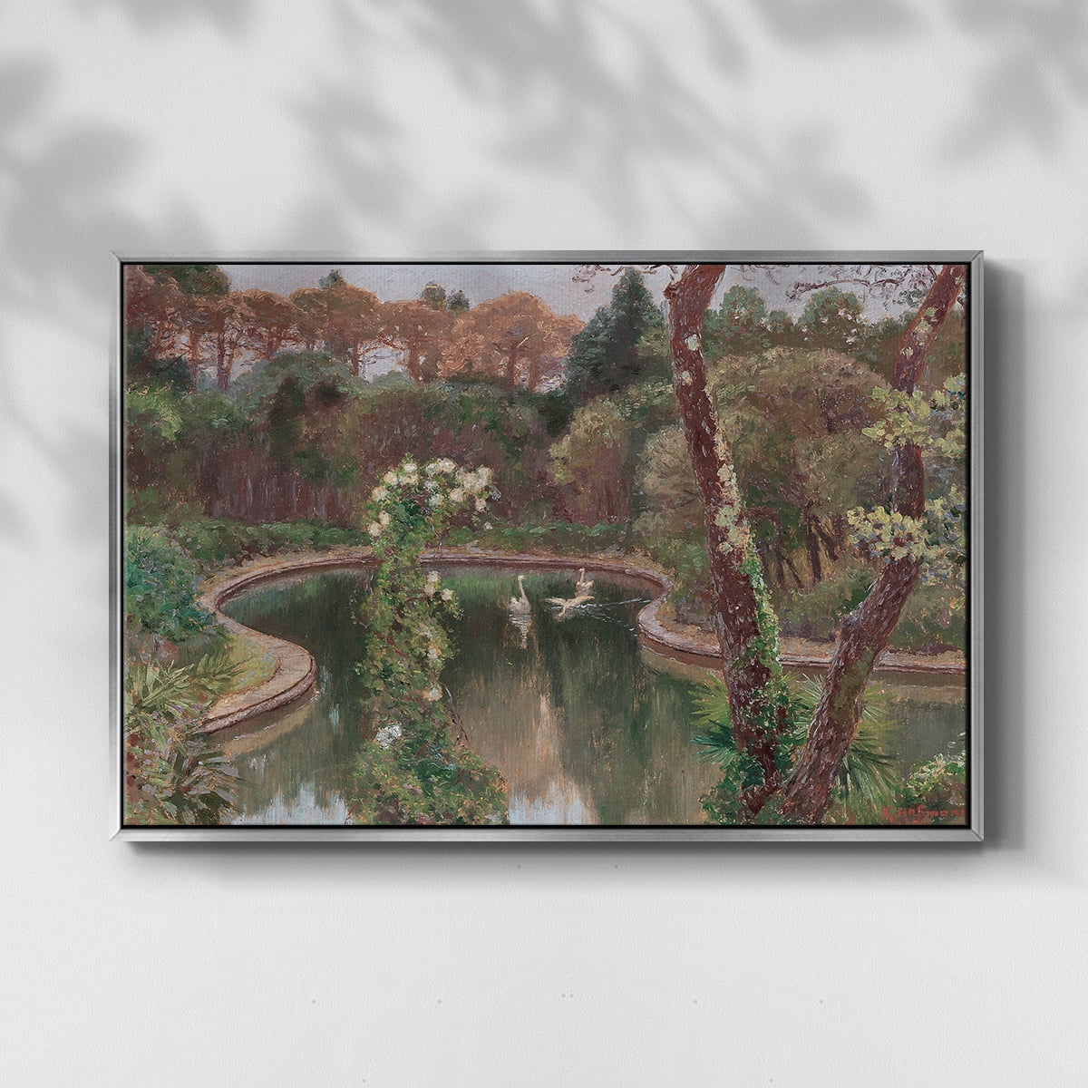 Vintage Landscape-CCCLXXII By Wexford Home Framed in Silver Wood Gallery Wrapped Canvas 27 in. x 41 in.
