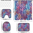 thumbnail image 3 of 4 Piece Shower Curtain Sets with Non-Slip Rug, Toilet Lid Cover, Bath Mat and 12 Hooks, Flower Shower Curtain Durable Waterproof Bath Curtain, 3 of 8
