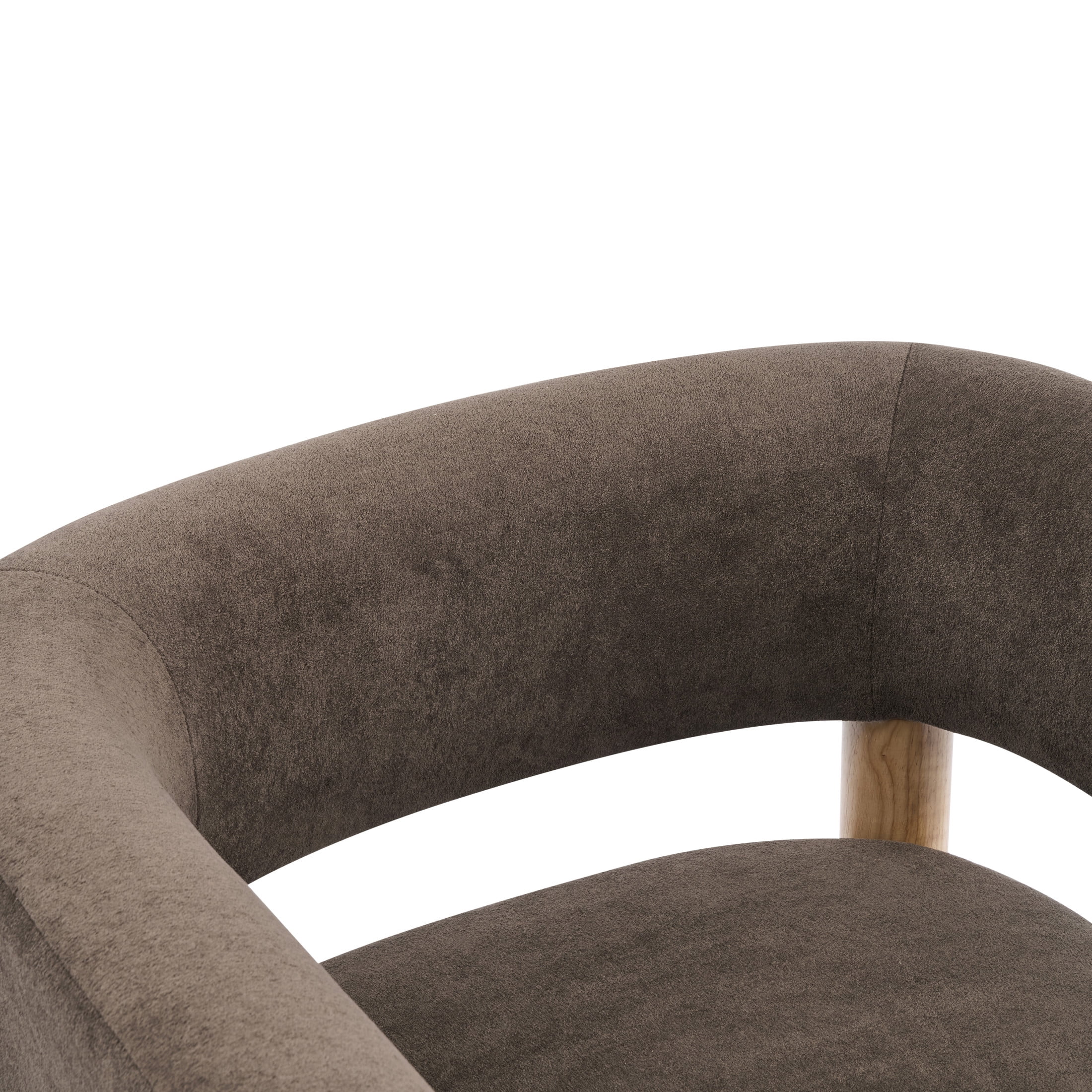 Christopher Knight Home Modern Boucle Upholstered Accent Chair, Lounge Chair with Solid Wood Legs, Dark Brown