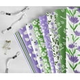 thumbnail image 6 of Soimoi 8 Pc Fat Quarter Bundle,FloralPrint 18"x 22"DIY Patchwork-100% CottonPre-Cut Quilting Fabric Green, White, Purple, 6 of 7
