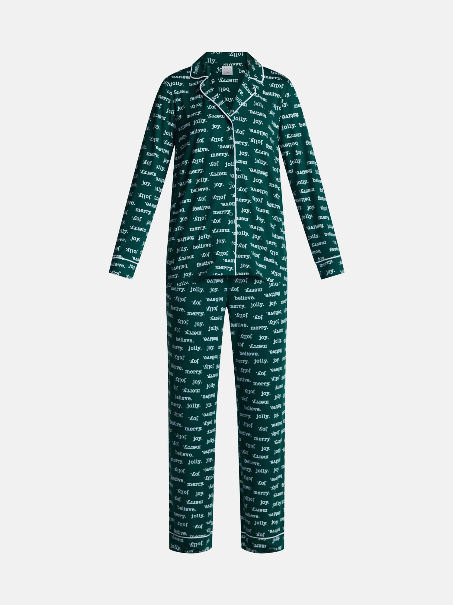 Holiday Time Matching Family Sleepwear Women's Top and Pants Set, 2-Piece, Sizes S-3X