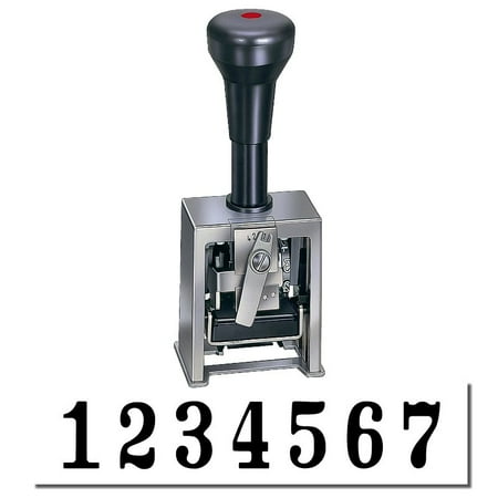 Numbering Machine 7 Wheels - 7 Wheel Numbering Stamp Machine Model 18-7 (Black Ink)