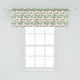 thumbnail image 2 of Ambesonne Summer Window Valance, Cherries and Flowers, 42" x 18", Ruby Lilac and Green, 2 of 3