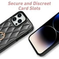 thumbnail image 3 of for iPhone 14 Pro Max Case Stand, Kickstand Mental Ring Elegant Luxury Leather for iPhone 14 Pro Max Case, Full Body Protection iPhone 14 Pro Max Case for Girls Women -Black, 3 of 14