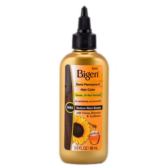 Bigen Semi Permanent Hair Color, Medium Warm Brown, 3 oz., Unisex, Adult