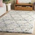 thumbnail image 2 of SAFAVIEH Fontana Darina Diamond Shag Area Rug, Green/Ivory, 5'3" x 7'6", 2 of 7
