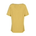 thumbnail image 5 of Hogleaql Short Sleeve Blouses for Women Soft V-Neck Blouse Fashion Solid Relaxed Fit Loose Fit Outfits Saffron S, 5 of 5