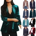 thumbnail image 5 of Velvet Jacket Coat for Women Cozy Retro Long Sleeve Solid Color Buttons Pockets Jacket Cardigan Loose Coat Top Blazer Jackets for Women Blazers Business Casual Short Sleeve Blazers Women, 5 of 6