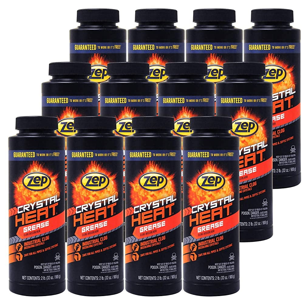 Zep Crystal Heat Drain Opener 32 Ounce ZUCRY2 Dissolves Drain Clogs