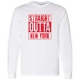 thumbnail image 2 of Straight Outta New York - New York Football Long Sleeve T Shirt - X-Large - White w/Red Print, 2 of 6