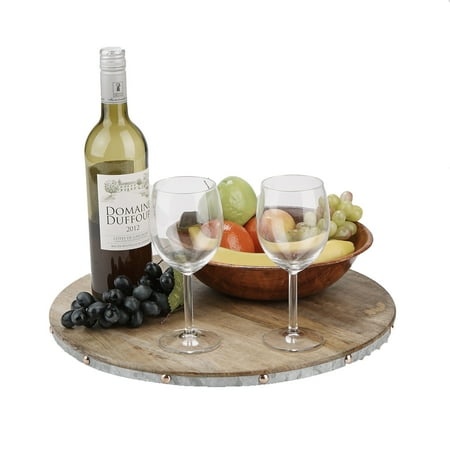Mind Reader Wood Lazy Susan, Wooden Turntable, Spinning Lazy Susan, Rotating Organizer, Thick Single Turntable, Brown