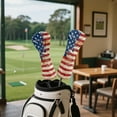 thumbnail image 4 of Yuyamidu Retro American Flag Golf Club Head Covers for Drivers, Fairway Woods, and Hybrids, Waterproof Leather Head Covers 4th of July Golf Headcover with Soft Lining, 4 of 8