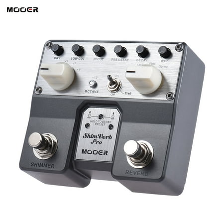 MOOER ShimVerb Pro Digital Reverb Guitar Effect Pedal with Shimmer Effect 5 Reverberation Modes Twin