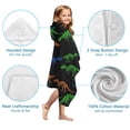 thumbnail image 7 of Black Cartoon Colorful Dinosaurs Skeletons Pattern Hooded Bath Towel，50"x30" for Ages 3 To 12 Kids, Quick Dry Lightweight Soft Microfiber Hood Beach Towel Cover Up for Kids, 7 of 7
