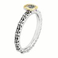 thumbnail image 3 of Sterling Silver & 14k Stackable Expressions Checker-cut White Topaz Ring Size 8, 3 of 3