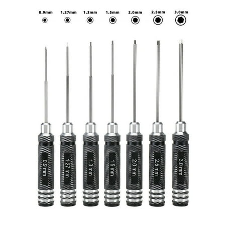 Homena 7pcs Hex Screw Driver Screwdriver Set 0.9/1.27/1.3/1.5/2.0/2.5/3.0mm Hexagon Screwdriver RC Hobby Tool For RC Model Screw Driver