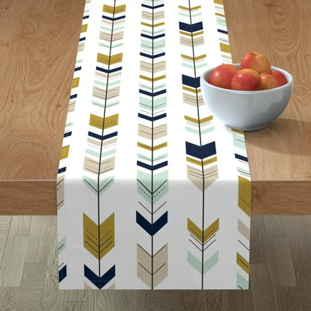 

Cotton Sateen Table Runner 72 - Fletching Arrows Arrow Little Feather Forest Boho Tribal Southwestern Bohemian Nursery Boy Print Custom Table Linens by Spoonflower