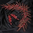 thumbnail image 2 of Bridal Crystal Hairband Long Hair Vine Crystal Beaded Headband Wedding Prom Party Festival Fashion Hair Accessory for Women (Red), 2 of 9