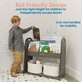 thumbnail image 4 of ECR4Kids 3-Shelf Floor Book Display with Handles and Storage, 30in, Kids Bookshelf, Grey Wash, 4 of 9