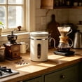 thumbnail image 1 of Bote de acero inoxidable para café con ventana visible – Contenedor hermético para alimentos con cierre de seguridad, bote de cocina de acero 304 para granos de café, té o harina., 1 of 5