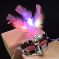 thumbnail image 1 of Máscara LED veneciana para mujer, máscaras de plumas de princesa para fiesta de disfraces Comprar 2 barco 3, 1 of 2