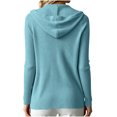 thumbnail image 6 of Vivianyo HD Women's Button‑Front Hooded Cardigan Sweater, Long Sleeve Fall Sweater For Women, Sizes S-2XL, 6 of 9
