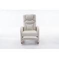 thumbnail image 3 of Cotton Linen Fabric Nursery Rocking Chair Indoor with High Backrest Rocking Accent Chair and Adjustable Footrest for Livingroom, Bedroom, 3 of 7