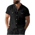 thumbnail image 1 of Camisetas de Manga Corta con Botón de la Solapa de los Hombres de Ajuste Suelto Cardigan de Bolsillo Moda Superior Verano Casual, 1 of 9