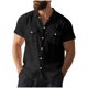 thumbnail image 1 of Camisetas de Manga Corta con Botón de la Solapa de los Hombres de Ajuste Suelto Cardigan de Bolsillo Moda Superior Verano Casual, 1 of 9