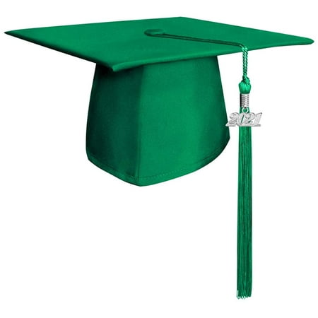 

Endea Graduation Matte Cap & Tassel with Silver Date Drop (2022 Green)