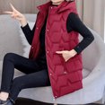 thumbnail image 3 of MELDVDIB Womens Zipper Long Puffer Vest Coats Fall Winter Sleeveless Hooded Jackets Warm Padded Light Weight Outwear with Pockets, 3 of 8