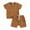 Brown, variant on Bagilaanoe 2pcs Toddler Baby Boy Girl Shorts Set Short Sleeve T Shirt Tops   Shorts 6M 12M 18M 24M 3T Kids Casual Summer Clothes