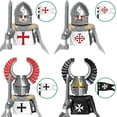 thumbnail image 4 of Bloques de construcción militares, figuras de soldados, regalos, juguetes, armas, la guerra de las rosas, caballeros teutónicos medievales, casco de escudo de caballo de guerra, 4 of 4