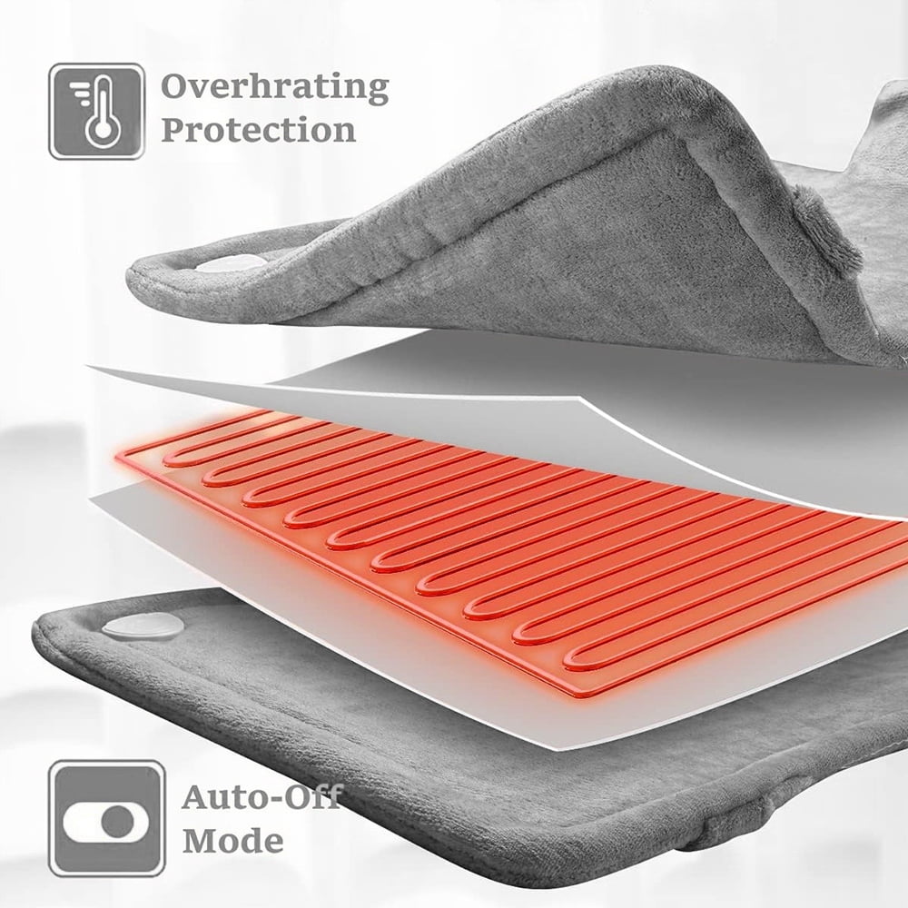 kibhous Heating Pad for Back, Neck and Shoulders, 24 x 33 inches with 10 Heating Levels ,Grey