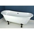 thumbnail image 2 of Aqua Eden VCTND6728NH5 67-Inch Cast Iron Oval Double Slipper Clawfoot Tub (No Faucet Drillings) in White/Oil Rubbed Bronze, 2 of 8