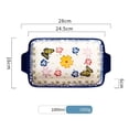 thumbnail image 2 of Creative Hand-painted Rectangular Ceramic Baking Dish Western Food Plate Spaghetti Plate Double Ear Baking Dish Vegetable Plate, 2 of 6
