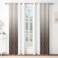 thumbnail image 6 of Ombre Brown Damask Blackout Curtains,Set Of 2,Grommet Top,Room Darking Thermal Insulated Window Drapes For Bedroom,42x63 inch, 6 of 8