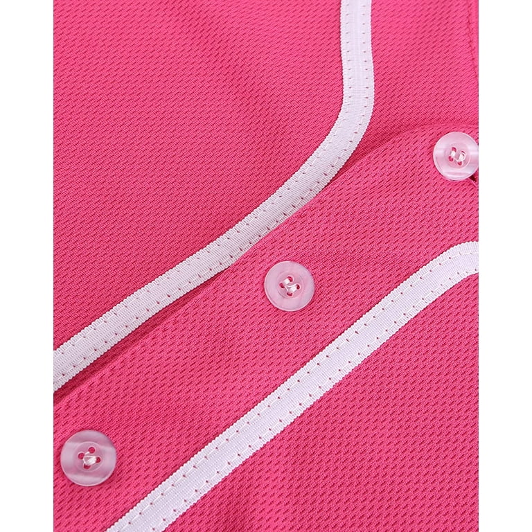 Unisex We Sub’N ️ Interlock Baseball Jersey Blank Black / Pink Piping / Large