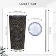 thumbnail image 5 of 20oz Tumbler With Lid And Straw, Geometric Texture Vacuum Insulated Iced Coffee Mug Reusable Travel Cup Stainless Steel Water Bottle, 5 of 6
