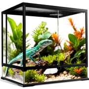 NEPTONION 43 Gallon Professional Glass Terrarium 24"x18"x24" Durable Reptile Habitat Tank with Heat Resistant Aluminum Alloy Frame, Dual Front Swinging Doors for no Jam by Sand and Other Debris