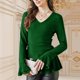thumbnail image 5 of RKSTN Women's Dressy Sparkly T Shirts Oversized V Neck Glitter Sparkly Long Sleeve Shirt Top Womens Casual Solid Plus Size Sequined Loose Fits Comfy Tee Party Club Night Blouses Fall Spring Clothes, 5 of 10