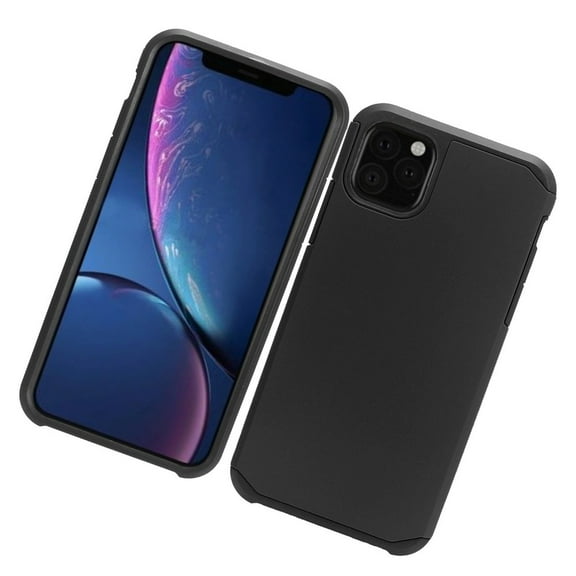 Apple iPhone 11 Phone Case Protective Tuff Hybrid Drop Protection Shockproof Armor Dual Layer Frame Heavy Duty Rubber Rugged Silicone Gel TPU Cover BLACK Cover for Apple iPhone 11 / 6.1"