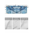 thumbnail image 4 of Valances for Windows Marble Blue Rod Pocket Cafe Window Treatments Valance Curtains for Kitchen Bathroom Laundry Basement Windows 56"x16", 4 of 9
