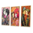 thumbnail image 3 of Designart "Charming Robots Celebrating Love in Retro Style I" Robot Framed Wall Art Set Of 3 - Pink Modern Frame Canvas Set For Living Room Decor, 3 of 6