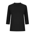 thumbnail image 4 of Blczomt Short Sleeve Shirts for Women Black Lightweight Crew Neck Tees Casual Summer Plain,XL, 4 of 5