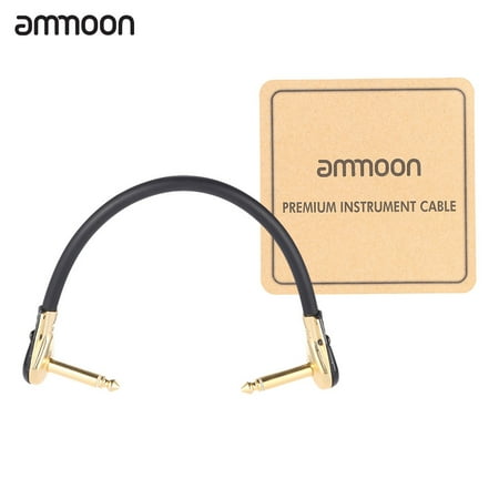 ammoon AC-20 15cm / 0.5 Feet Hight-quality Guitar Patch Cable Cord with 1/4 Inch 6.35mm Golden Right Angle Plug PVC for Effect Pedal (Best Patch Cables For Guitar Pedals)