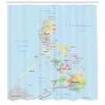 thumbnail image 3 of Ambesonne Phillipine Shower Curtain, Map Cities with Seas, 69"Wx70"L, Multicolor, 3 of 3