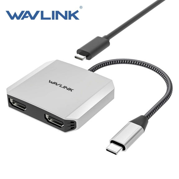 WAVLINK 4K@60Hz USB Hub, USB to Dual HDMI Adapter with 87W Charge for MacBook/Dell/HP/Lenovo Laptop