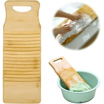Wooden Washboard for Hand Washing Clothes, Bamboo Anti-slip Laundry Cleaning Board, Rural Old Fashion Washing Board