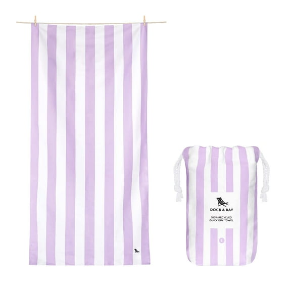Toalla de playa Dock & Bay Cabana Light Lombok Lilac 200x90 cm